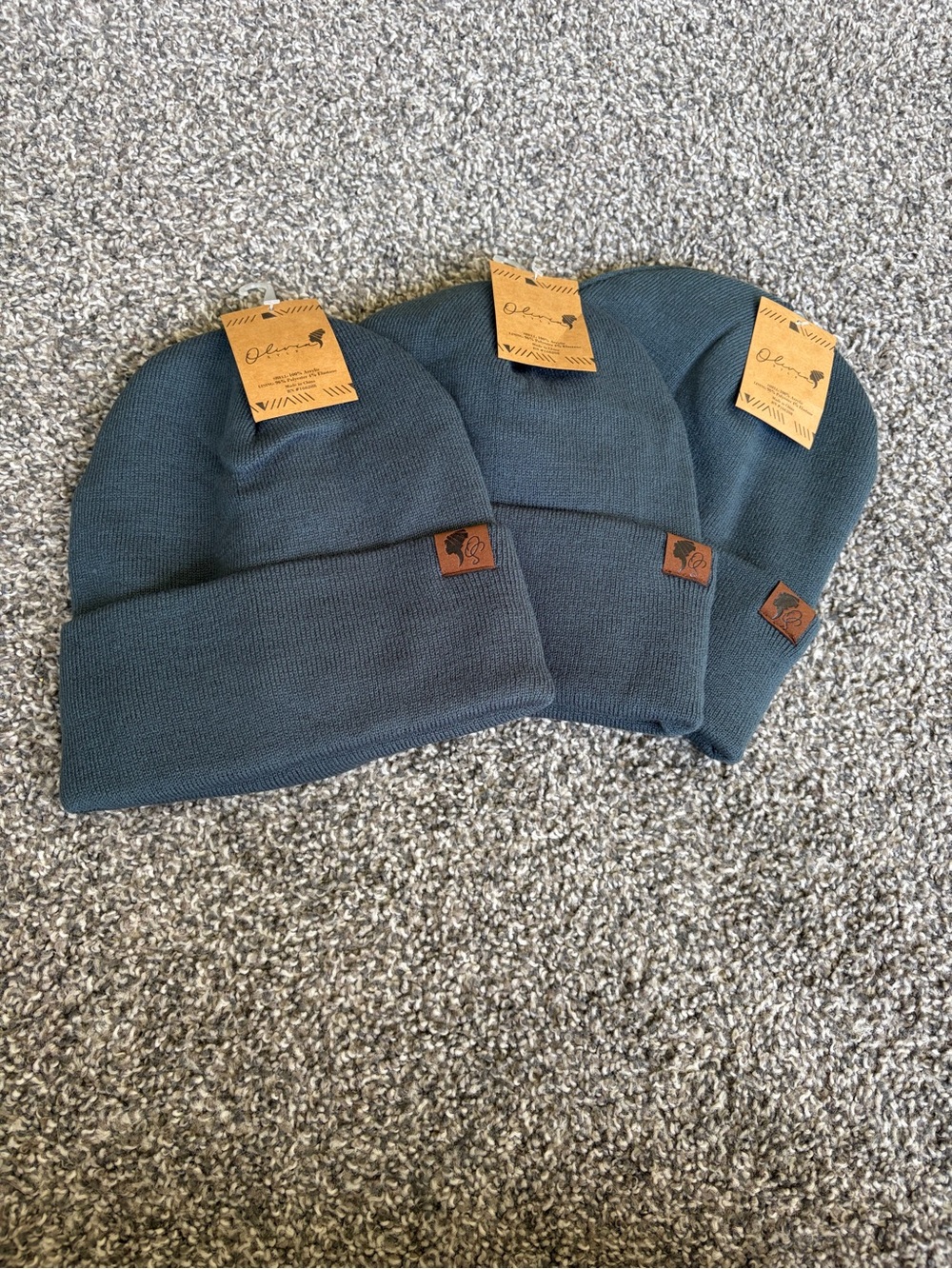 Men's Gray Satin Lined Knit Beanie - Pack of 3
